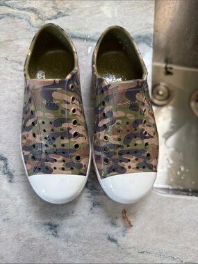 Native Shoes Kids Slip-On Camo Sneakers - Green, Brown, Black